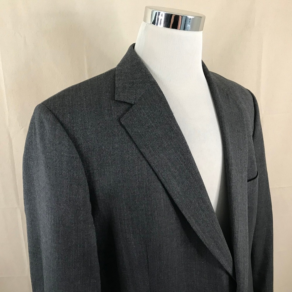 Brooks Brothers 346 46R Sport Coat 100% Wool Gray Two Button Vented Formal